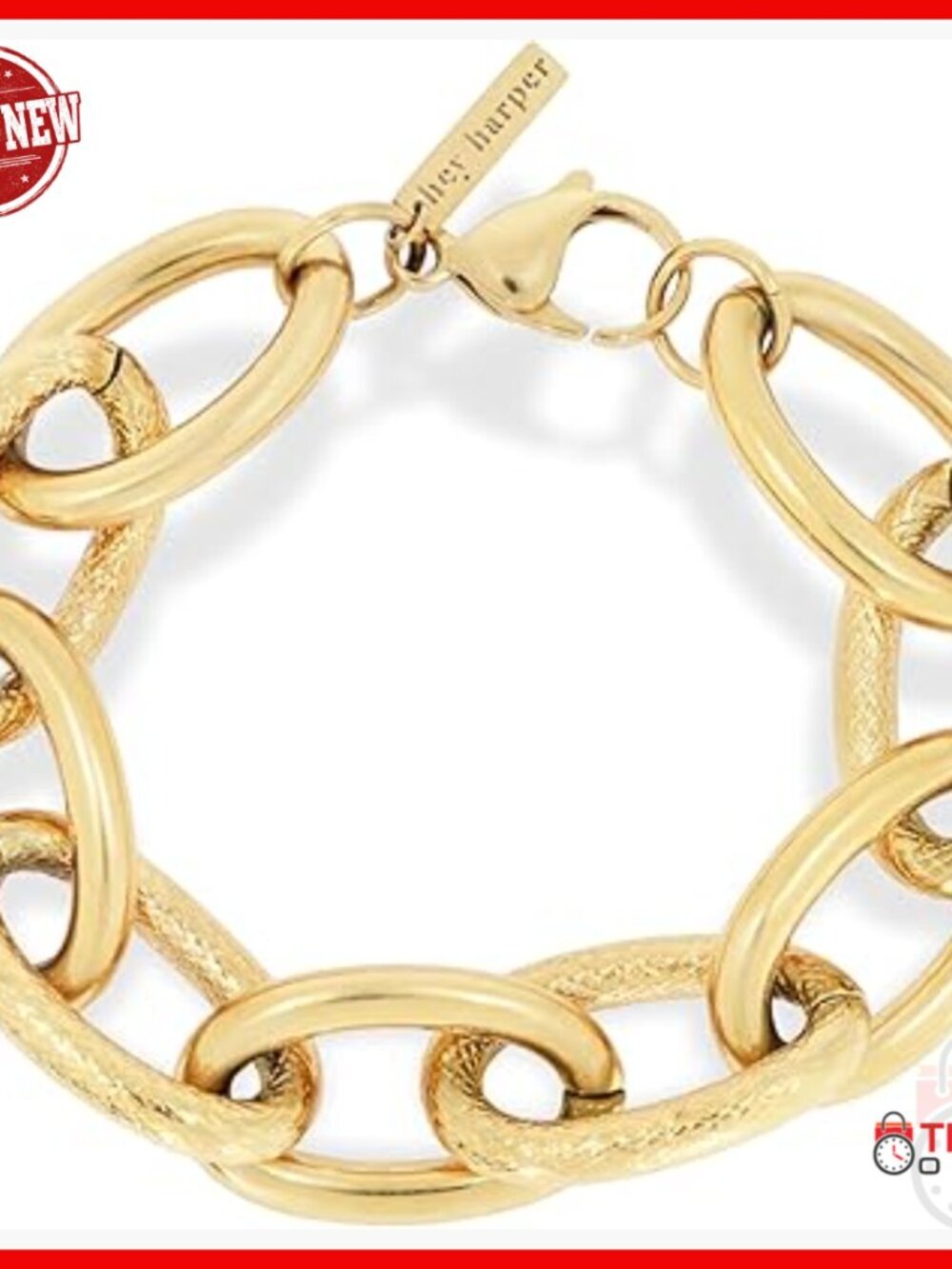 Stainless Steel Dainty Link Bracelet, Waterproof Sweatproof Everyday Wear